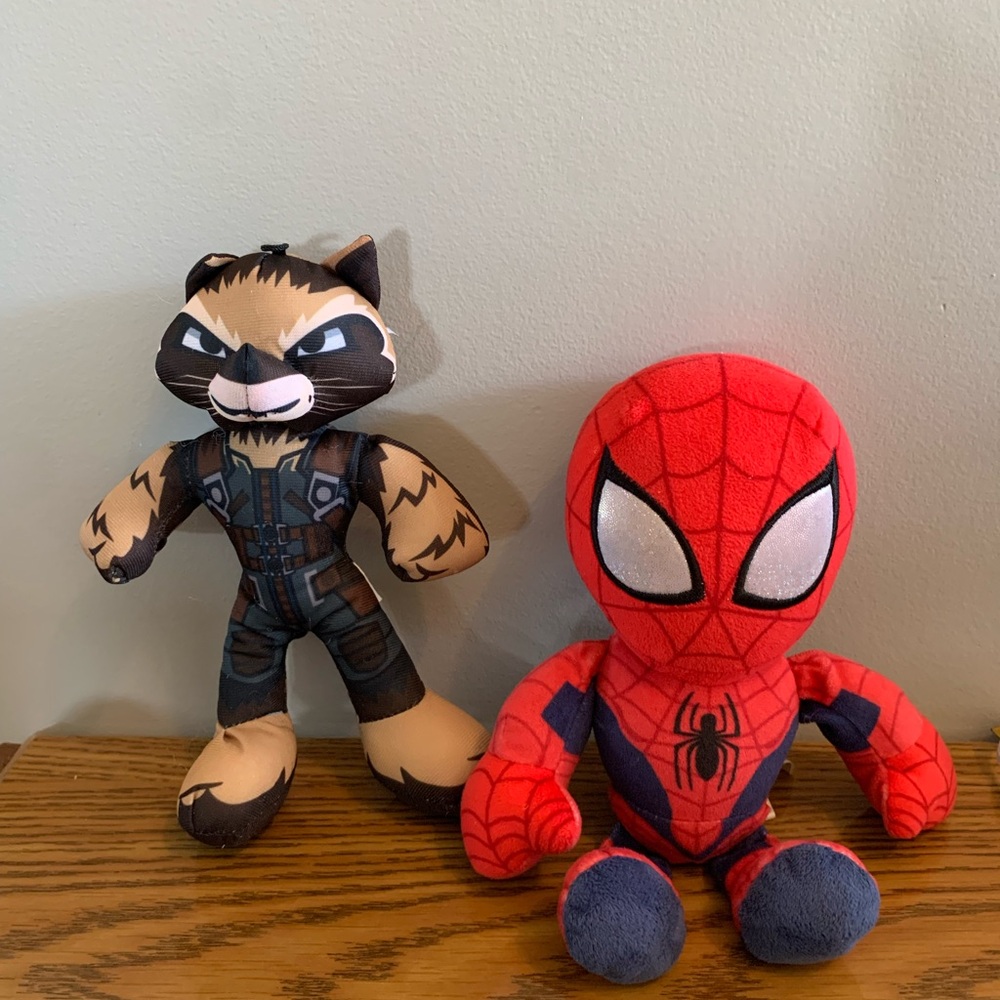 Marvel Rocket The Raccoon & Spiderman Plush